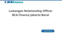 Lowongan Relationship Officer BCA Finance Jakarta Barat