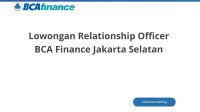 Lowongan Relationship Officer BCA Finance Jakarta Selatan
