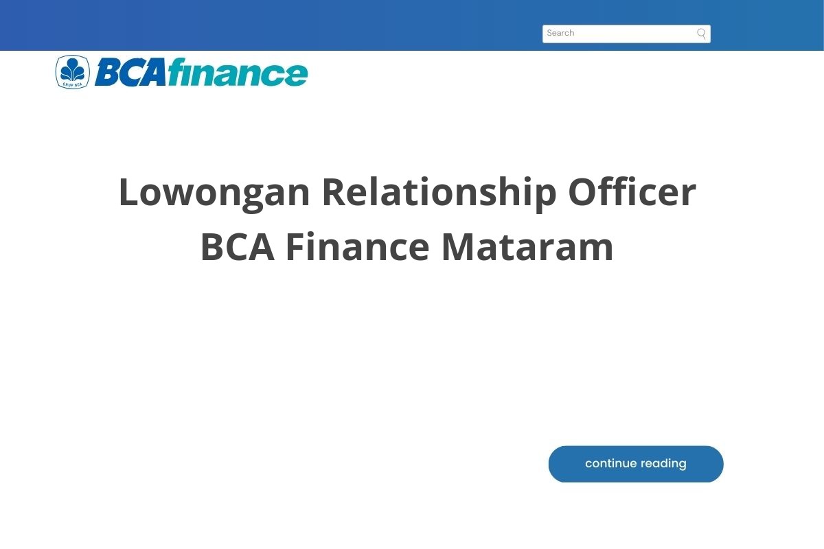 Lowongan Relationship Officer BCA Finance Mataram