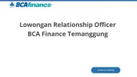 Lowongan Relationship Officer BCA Finance Temanggung