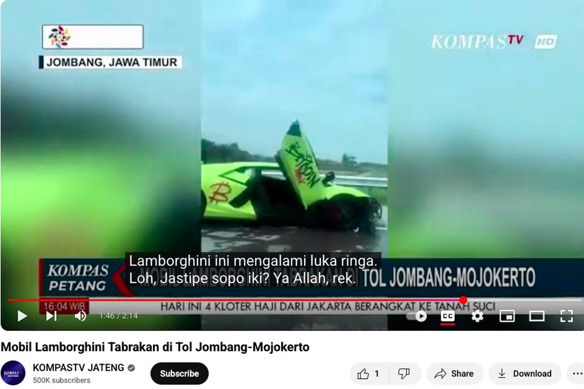 Kecelakaan Lamborghini Revuelto vs Suzuki S-Presso Tol Jombang: Detik-detik Dramatis
